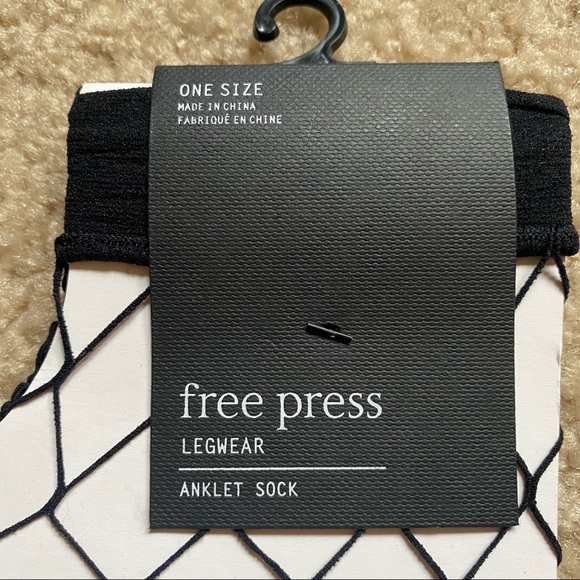 Socks, Pair Fishnet + Black Free Press Legwear - Picture 3 of 4